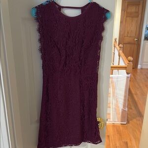 Elegant Lace Burgundy Dress